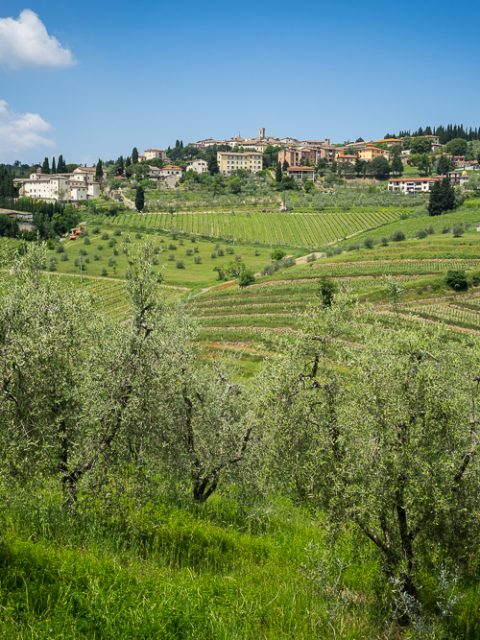 Vue du village de Radda in chianti en Toscane